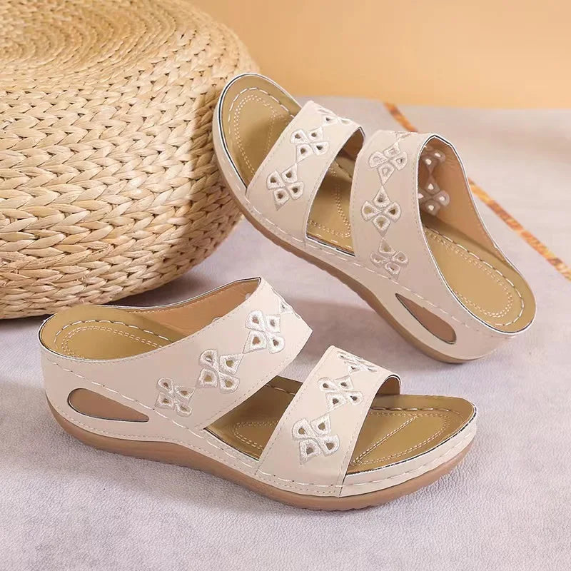 Slippers Embroider Flowers